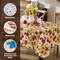 Spring Daybreak Apples 60 x 84 Inch Rectangle Vinyl Tablecloth with Flannel Backing, Indoor Outdoor Waterproof Vinyl Table Cover Holiday Parties and Dining, Red Apples and Sunflowers